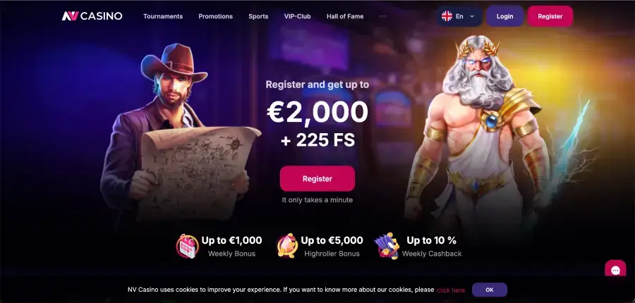 NV Casino Boni NV Casino Bonusbereich mit Promotions und Aktionen