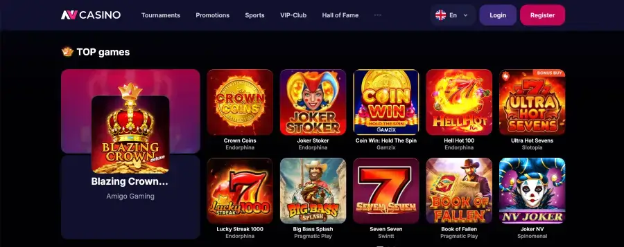 NV Casino Spiele NV Casino Spielkatalog mit Top Games und Providern